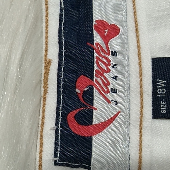 White Jean Maxi Skirt Sz.18W Great Condition Factory Distressed Hem (X-61 CRATE - Picture 6 of 10